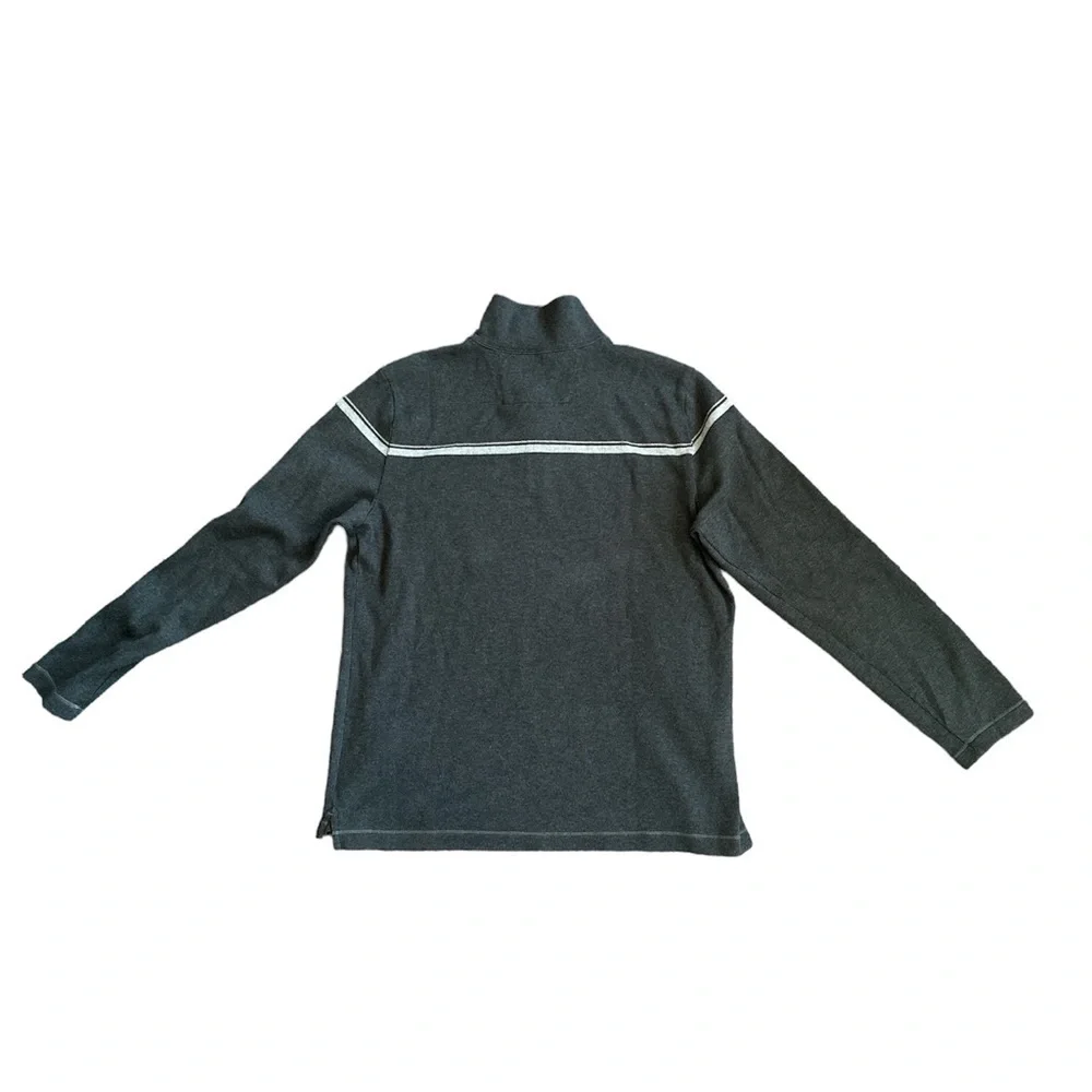 Banana Republic 3/4 zip long sleeve‎ top sweater gray mens XL pullover stripe